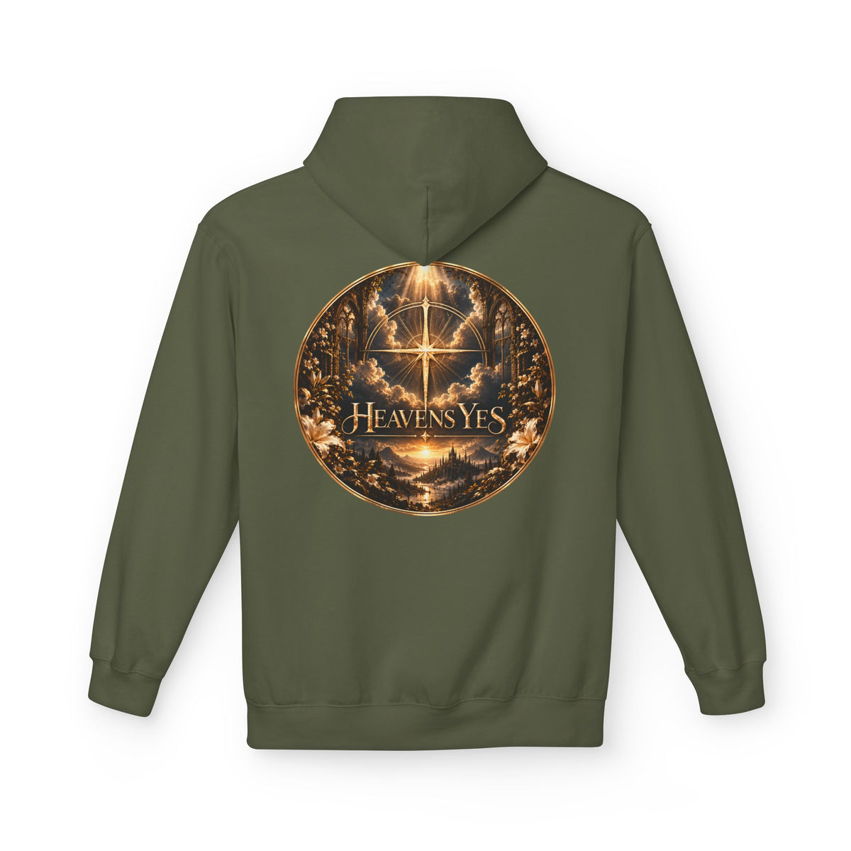 Heavens Yes Christian Hoodie Plumeria Floral Cross Hoodie Women's Faith Sweatshirt Christian Gift Religious Hoodie Hell No Heavens Yes