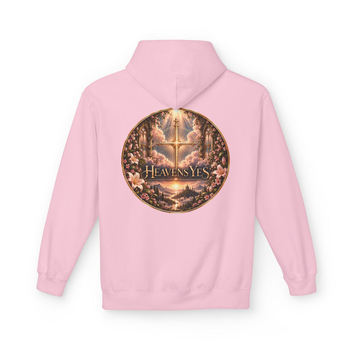 Heavens Yes Christian Hoodie Plumeria Floral Cross Hoodie Women's Faith Sweatshirt Christian Gift Religious Hoodie Hell No Heavens Yes