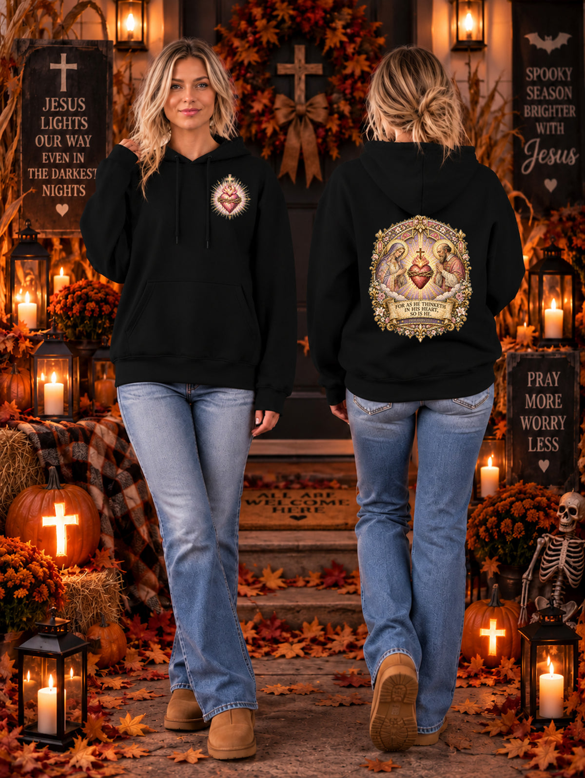Proverbs 23:7 Christian Hoodie Feminine Sacred Heart Catholic Hoodie Pink Medieval Bible Verse Sweatshirt Virgin Mary Jesus Faith Sweater