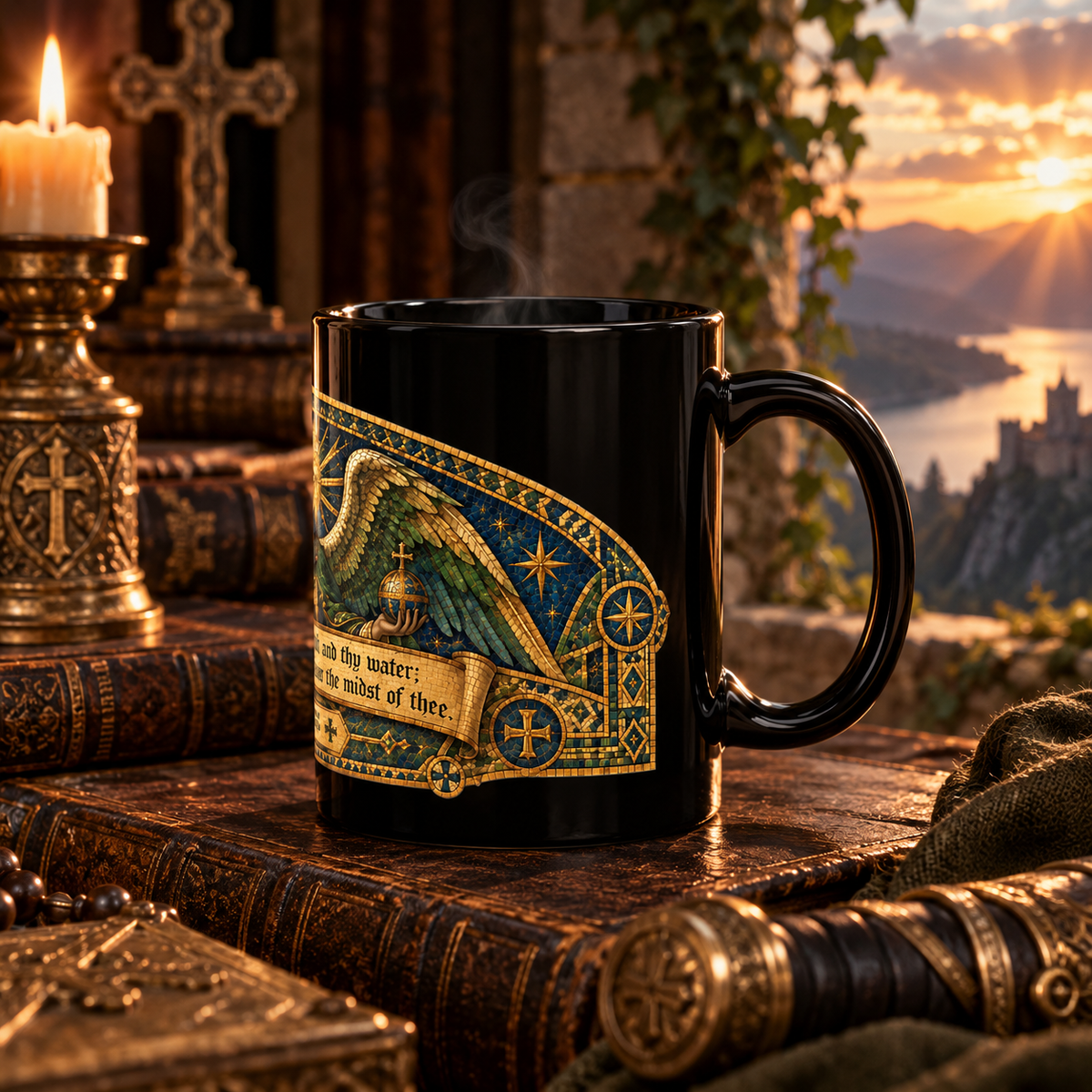Exodus 23:25 Angel Raphael Healing Scripture Mug Christian Gift for Healing Bible Verse Coffee Mug Divine Healing Prayer Gift for Sick Dad
