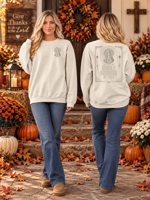 Armor of God Sweatshirt, Ephesians 6:11 Christian Halloween Sweatshirt, Bible Verse Crewneck, Spooky Season Christian Shirt, Faith Sweater