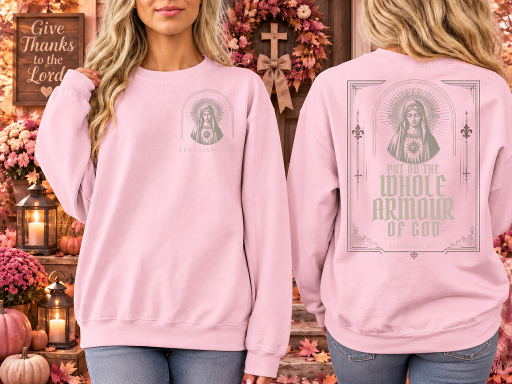 Armor of God Sweatshirt, Ephesians 6:11 Christian Halloween Sweatshirt, Bible Verse Crewneck, Spooky Season Christian Shirt, Faith Sweater