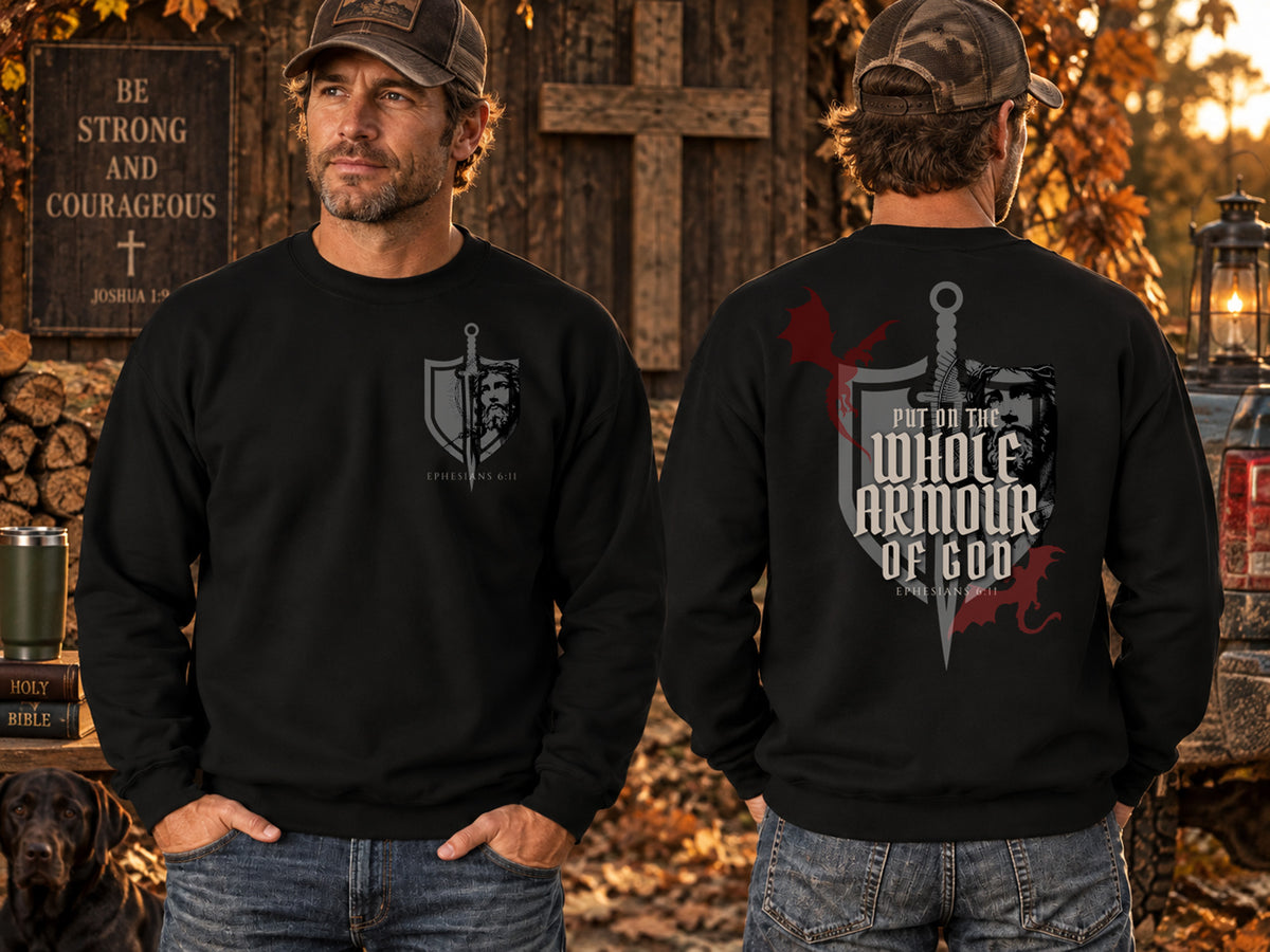 Armor of God Sweatshirt, Ephesians 6:11 Christian Halloween Sweatshirt, Bible Verse Crewneck, Spooky Season Christian Shirt, Faith Sweater