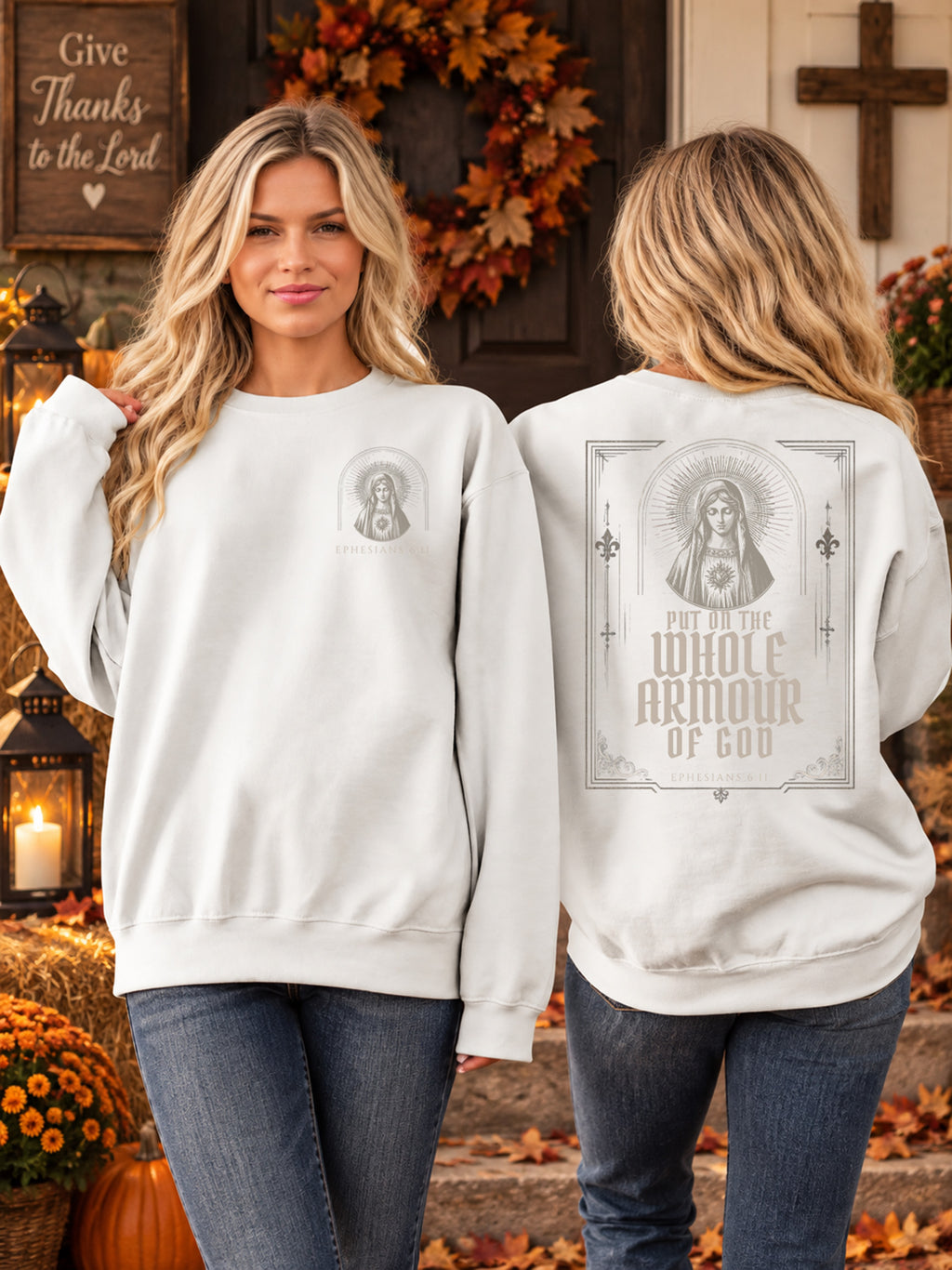 Armor of God Sweatshirt, Ephesians 6:11 Christian Halloween Sweatshirt, Bible Verse Crewneck, Spooky Season Christian Shirt, Faith Sweater