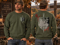 Armor of God Sweatshirt Ephesians 6:11 Mens Sweater Christian Bible Verse Crewneck Spooky Season Faith Sword and Shield Warrior Sweater