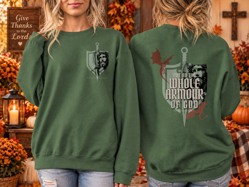 Armor of God Sweatshirt, Ephesians 6:11 Christian Halloween Sweatshirt, Bible Verse Crewneck, Spooky Season Christian Shirt, Faith Sweater