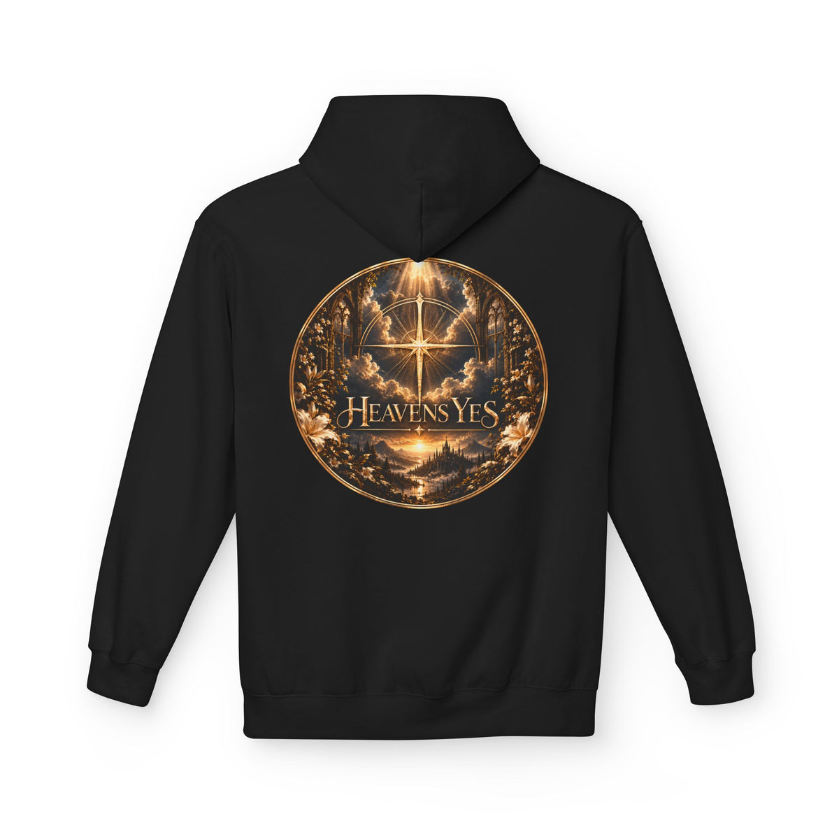 Heavens Yes Christian Hoodie Plumeria Floral Cross Hoodie Women's Faith Sweatshirt Christian Gift Religious Hoodie Hell No Heavens Yes