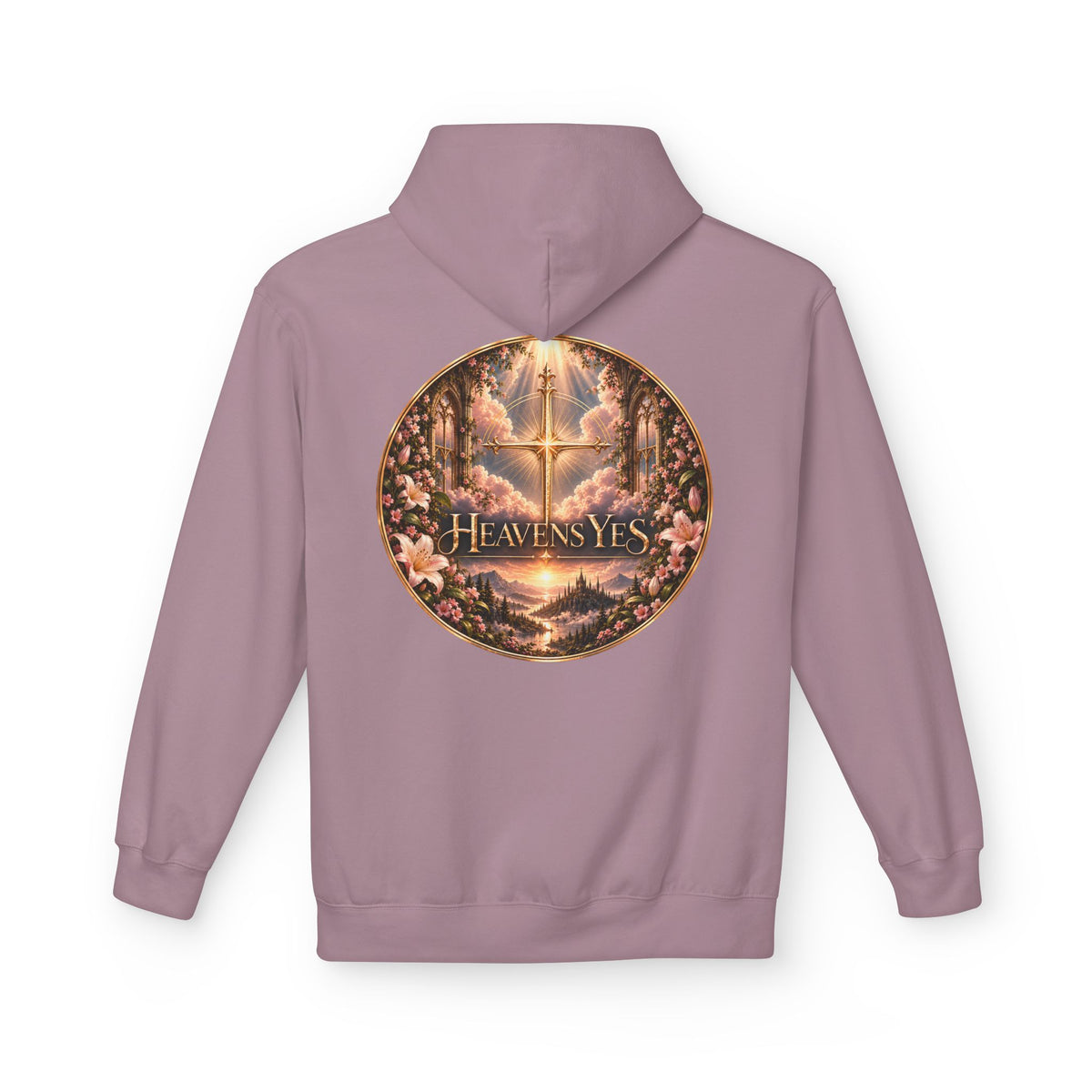 Heavens Yes Christian Hoodie Plumeria Floral Cross Hoodie Women's Faith Sweatshirt Christian Gift Religious Hoodie Hell No Heavens Yes