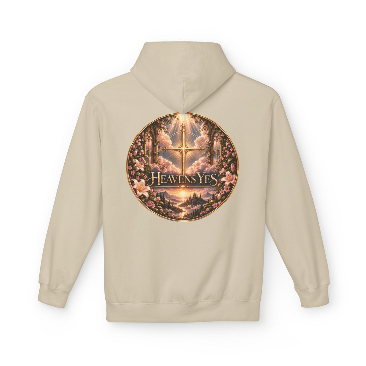 Heavens Yes Christian Hoodie Plumeria Floral Cross Hoodie Women's Faith Sweatshirt Christian Gift Religious Hoodie Hell No Heavens Yes